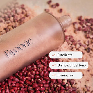 Limpiador  exfoliante para reducir puntos negros, reducir manchas, iluminar la piel y reducir los poros. Con ácidos exfoliantes y polvo de arroz.  Exfolia, unifica el tono e ilumina