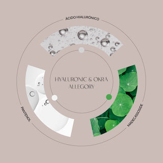 Los ingredientes principales del sérum Hyaluronic & Okra Allegory con ácido hialurónico